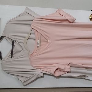 Oversized XL Zenana tops Pink and Cream
